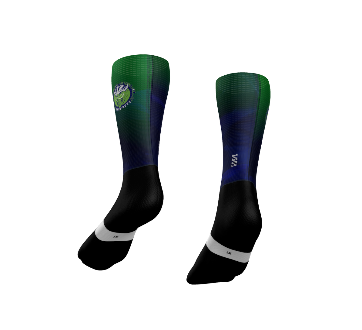 Vortex Dusk Cycling Sock - Team Green Devils