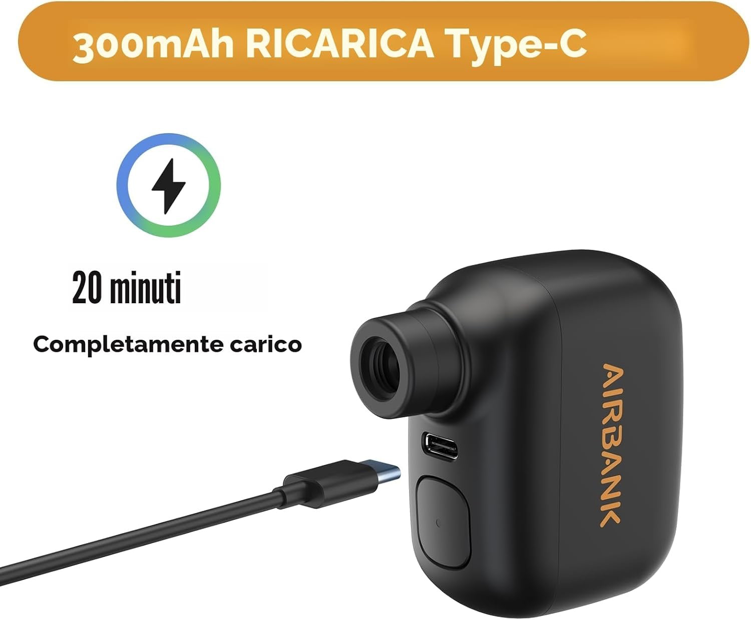 Mini Pompa ad Aria da 100 psi Ricaricabile