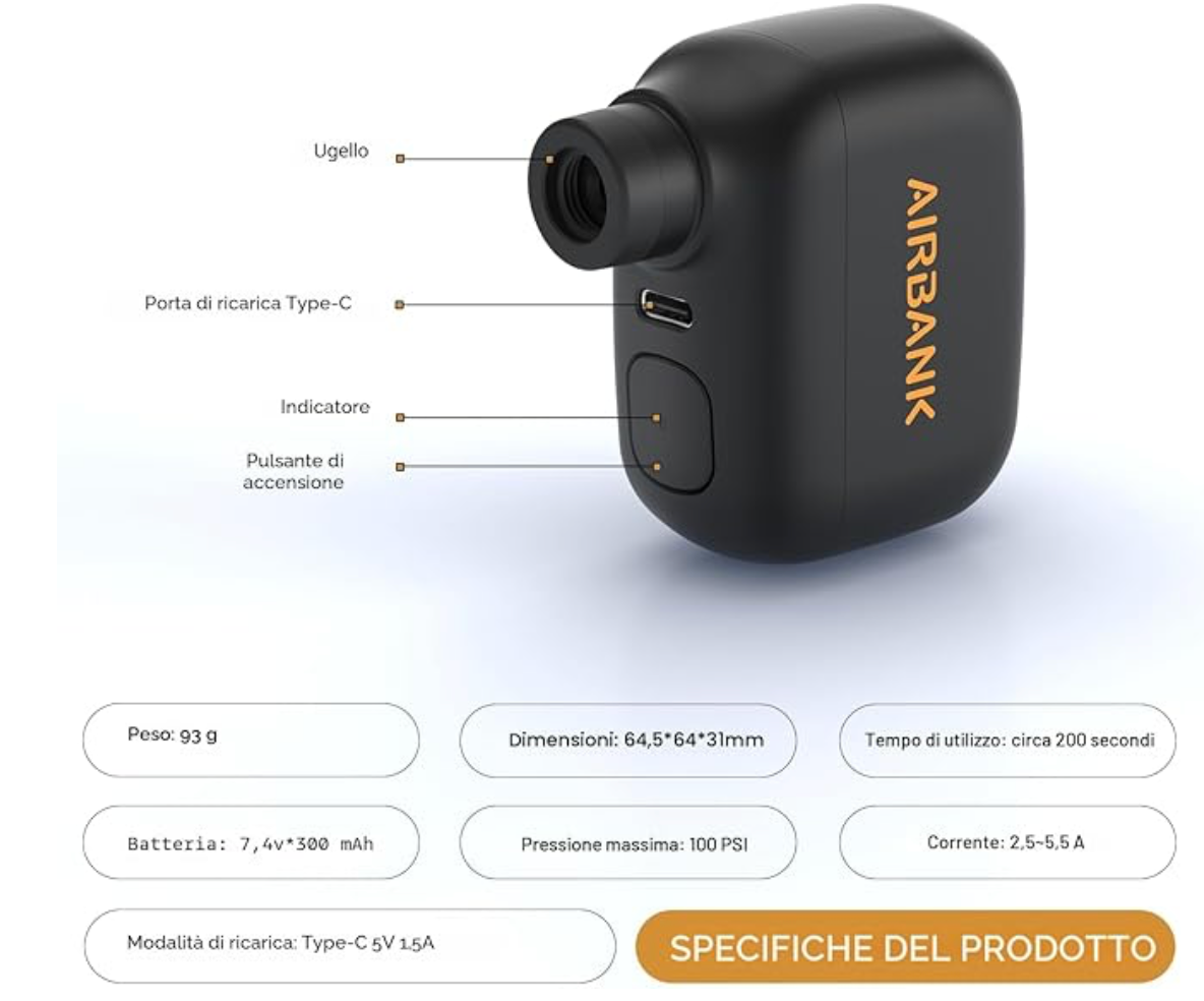 Mini pompa AIRBANK mtb/strada