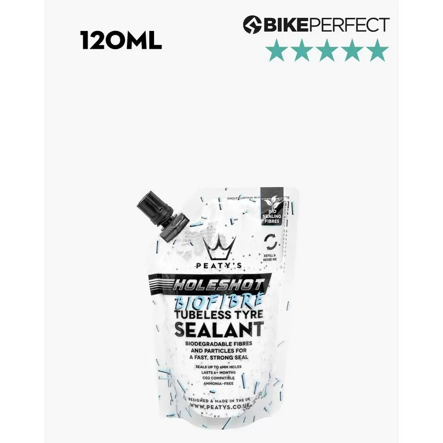 Peaty's  Liquido Sigillante Tubeless TyreSealant Holeshot BioFibre 120 ml